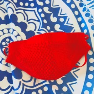 Brand new Red croshaded ajustible face mask
